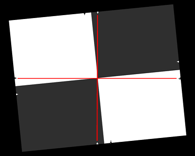 Properly tilted test chart