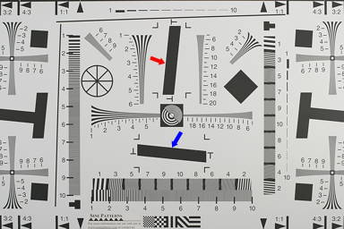 ISO 12233 chart, showing horizontal and vertical edges