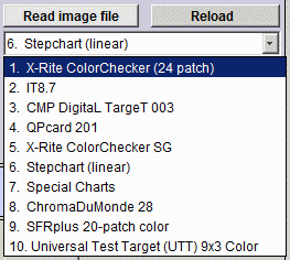 Color/tone read image file popup menu